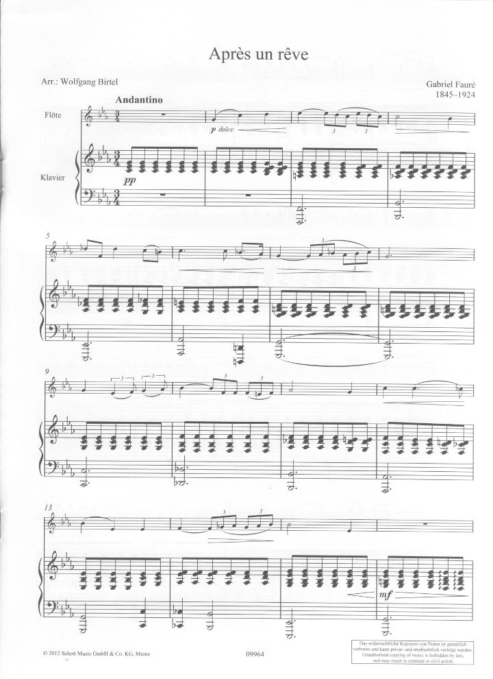 Faure, G :: Apres un reve [After a Dream] op. 7, No. 1