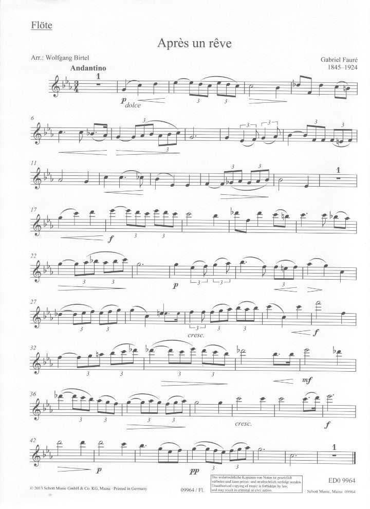 Faure, G :: Apres un reve [After a Dream] op. 7, No. 1