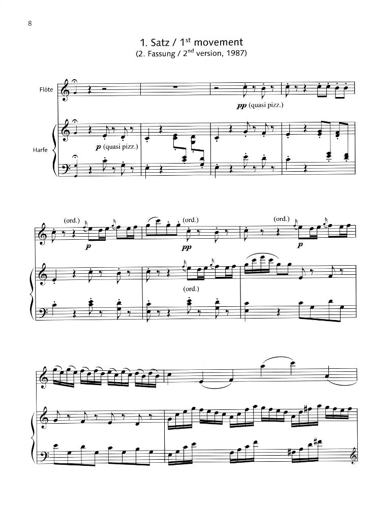 Holliger, H :: Kadenzen [Cadenzas]: Concerto for Flute and Harp, C Major KV 299