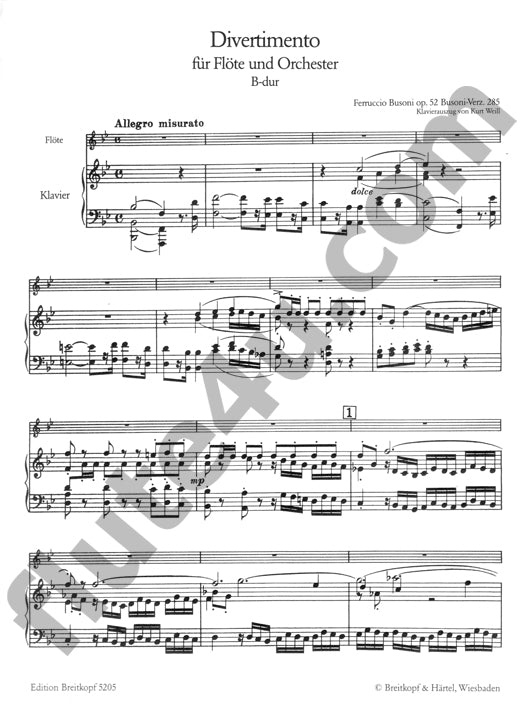 Busoni, F :: Divertimento op. 52