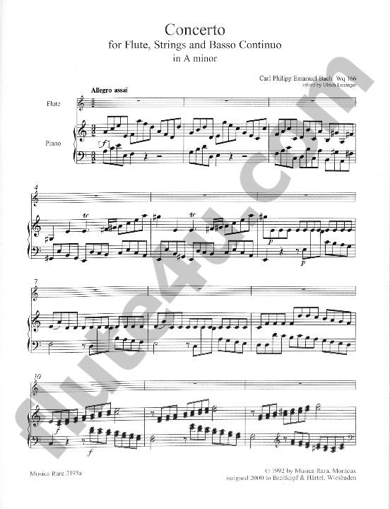 Bach, CPE :: Concerto in A minor Wq 166 (H. 431)