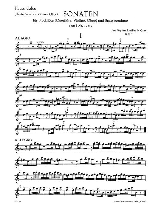 Loeillet, JB :: Sonaten [Sonatas] op.I/1-3