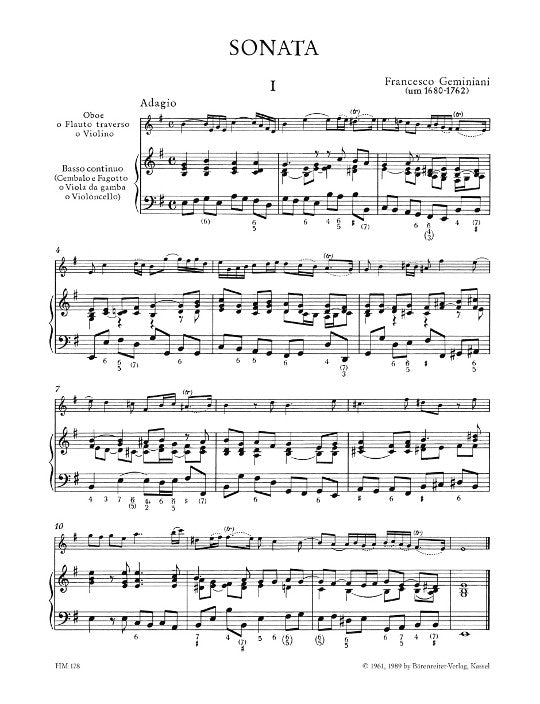Geminiani, F :: Sonate e-Moll [Sonata in E minor]