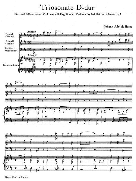 Hasse, JA :: Triosonate D-Dur [Trio Sonata in D Major]