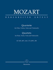 Mozart, WA :: Quartette [Quartets] fur Flote, Violine, Viola und Violoncello - KV 285, 285a, Anh. 171 (285b), KV 298 - Score