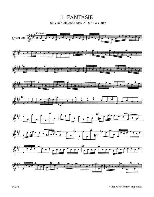 Telemann, GP :: Zwolf Fantasien [Twelve Fantasias]