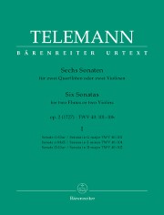 Telemann, GP :: Sechs Sonaten [Six Sonatas] op. 2 TWV 40:101-106 - Volume I