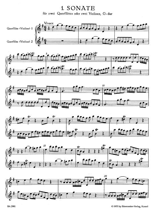 Telemann, GP :: Sechs Sonaten im Kanon [Six Canonic Sonatas] op. 5 TWV 40:118-123 - Volume I
