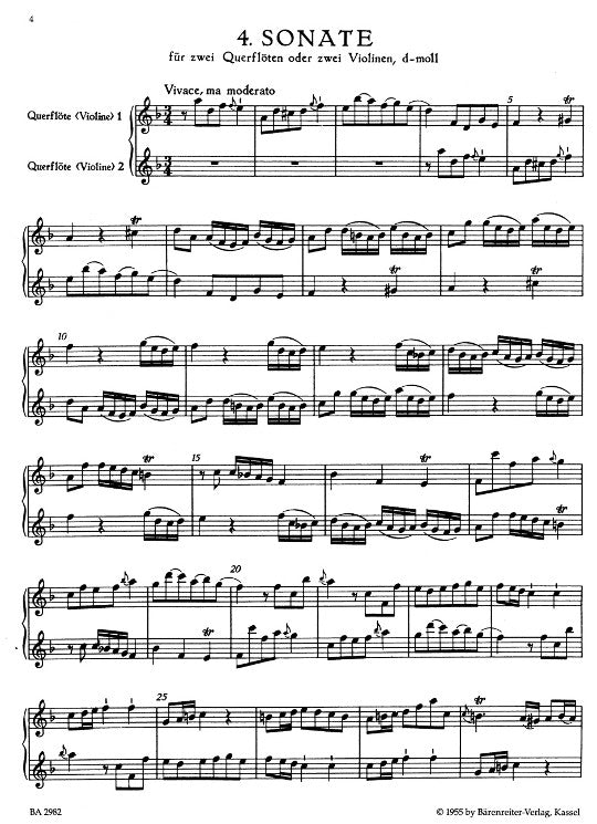 Telemann, GP :: Sechs Sonaten im Kanon [Six Canonic Sonatas] op. 5 TWV 40:118-123 - Volume II