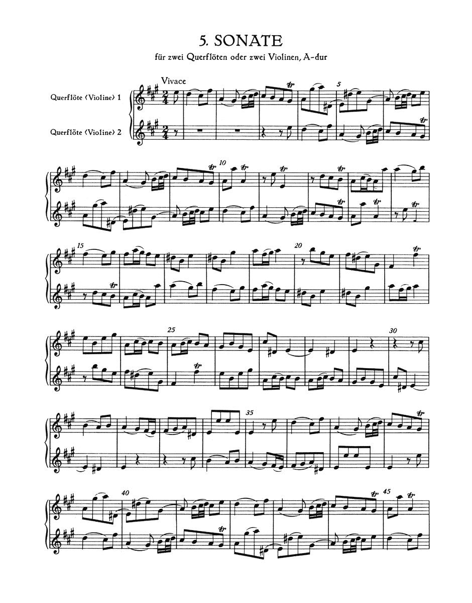 Telemann, GP :: Sechs Sonaten im Kanon [Six Canonic Sonatas] op. 5 TWV 40:118-123 - Volume II
