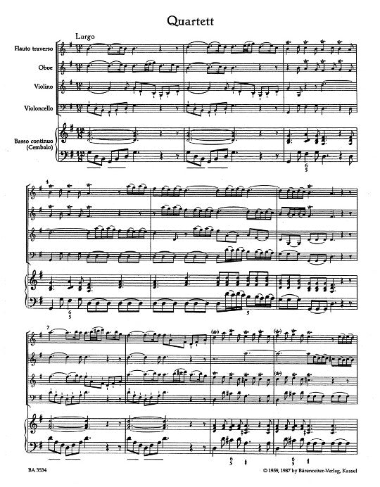Telemann, GP :: Quartett G-Dur [Quartet in G major] TWV 43:G2