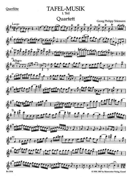 Telemann, GP :: Quartett G-Dur [Quartet in G major] TWV 43:G2