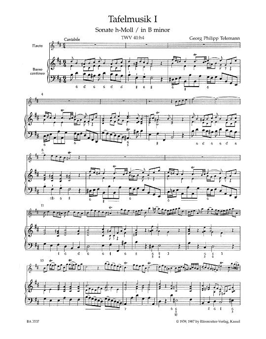 Telemann, GP :: Sonate h-Moll [Sonata in B minor] TWV 41:h4
