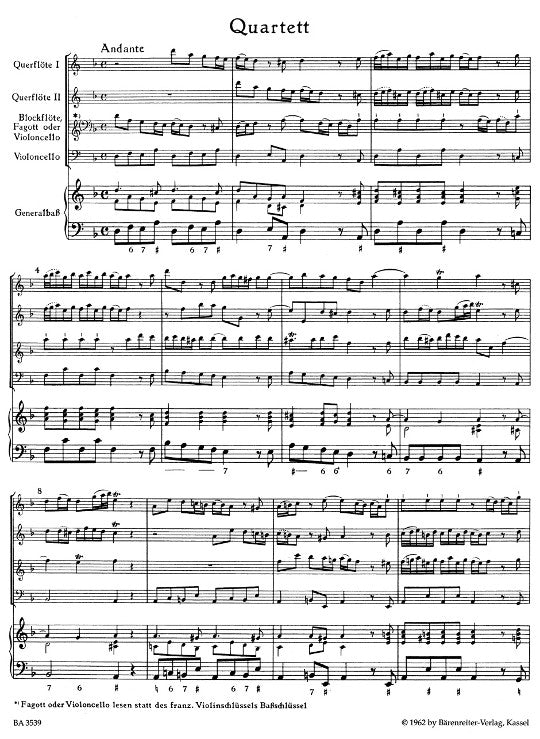Telemann, GP :: Quartett d-Moll [Quartet in D minor] TWV 43:d1