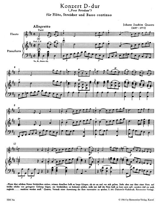 Quantz, JJ :: Konzert D-Dur [Concerto in D Major] 'Pour Potsdam'