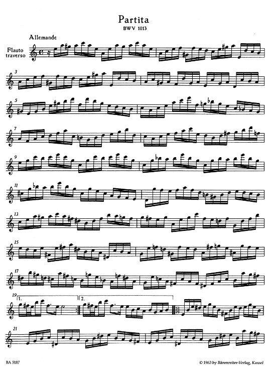 Bach, JS :: Partita a-Moll [Partita in A minor] BWV 1013