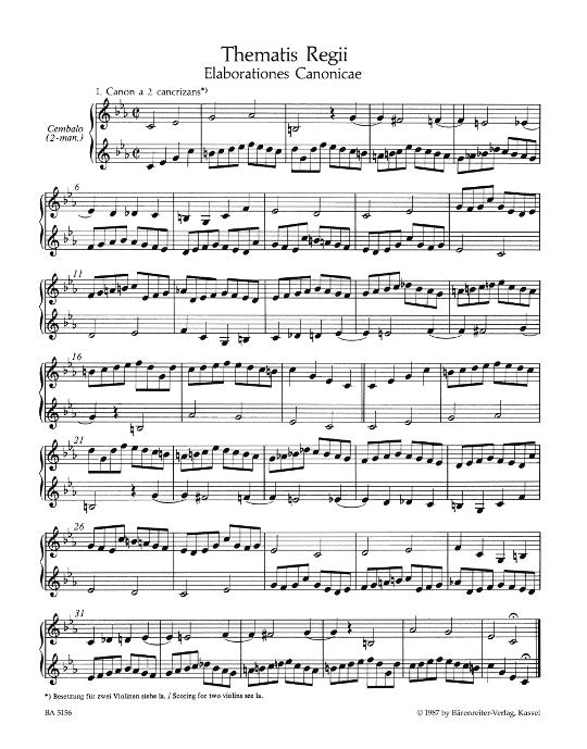 Bach, JS :: Musikalisches Opfer [Musical Offering] Volume III - Kanons [Canons]