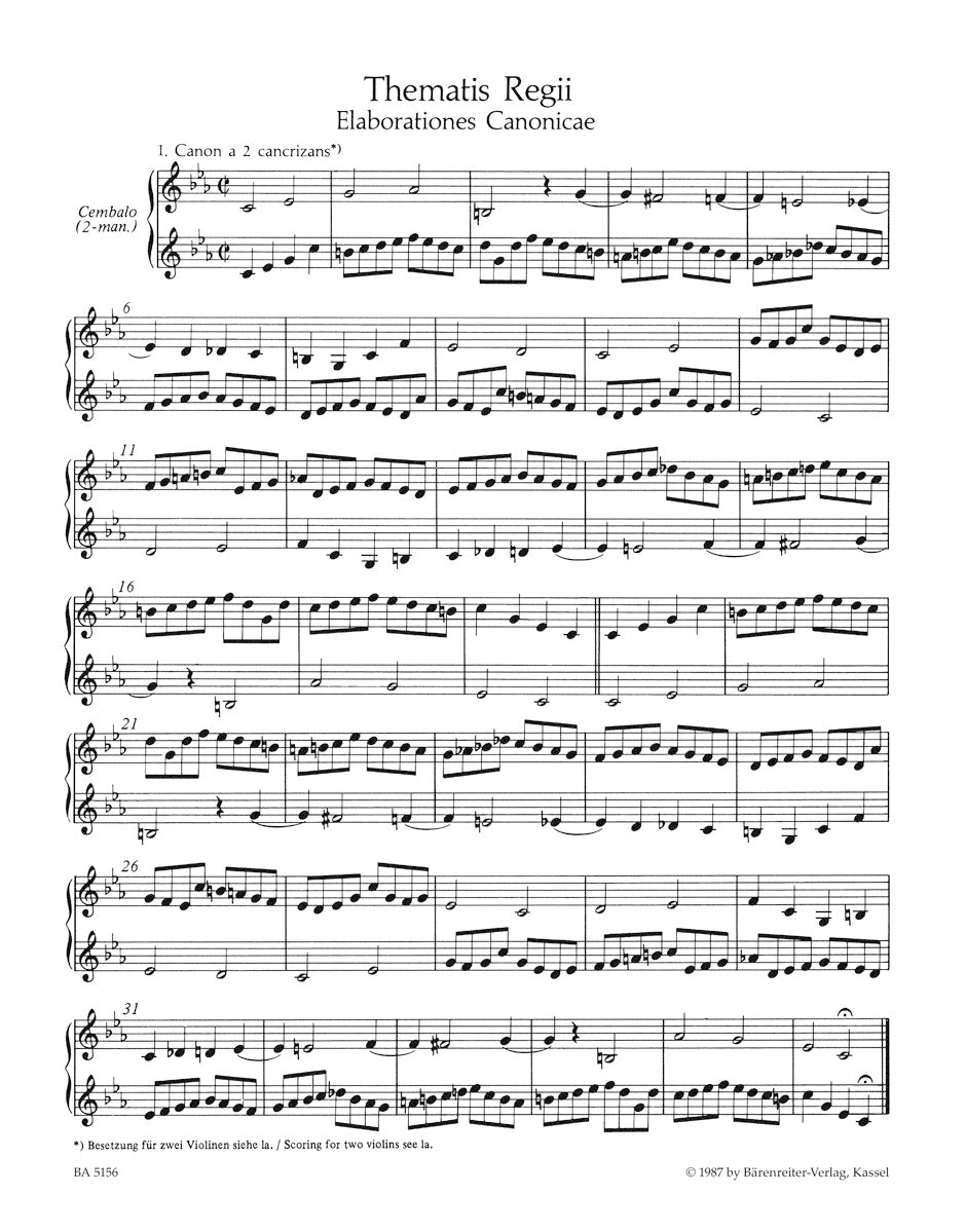 Bach, JS :: Musikalisches Opfer [Musical Offering] Volume III - Kanons [Canons]