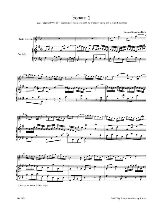 Bach, JS :: Sechs Sonaten [Six Sonatas] BWV 525-530 - Heft / Volume 1