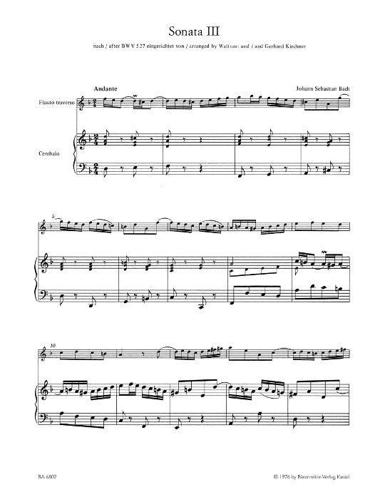 Bach, JS :: Sechs Sonaten [Six Sonatas] BWV 525-530 - Heft / Volume 2