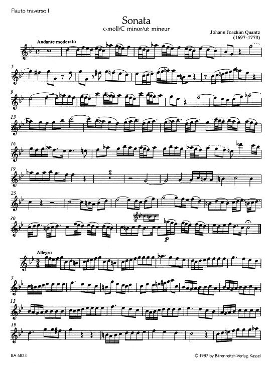 Quantz, JJ :: Triosonate c-Moll [Trio Sonata in C minor]