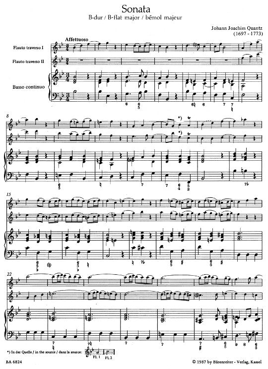 Quantz, JJ :: Triosonate B-dur [Trio Sonata in B-flat major]