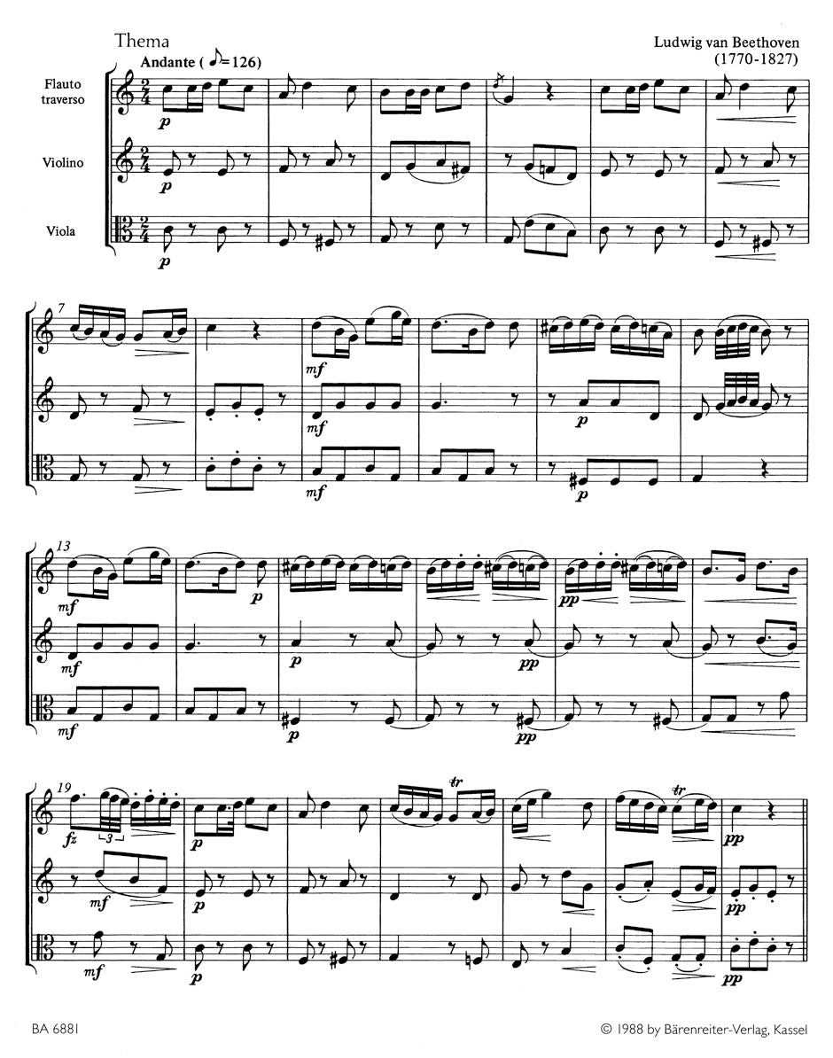 Beethoven, L :: Variationen uber 'Reich mir die Hand, mein Leben' [Variations on 'La ci darem la mano'] WoO 28