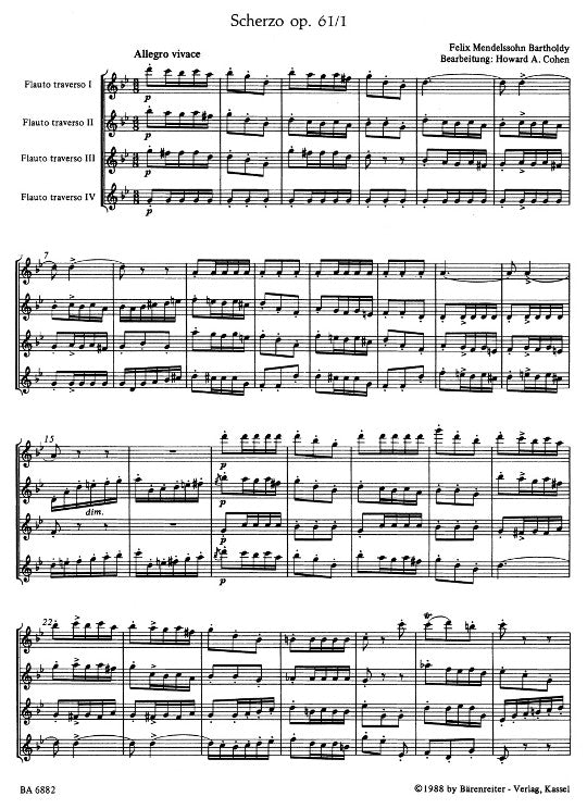 Mendelssohn, F :: Scherzo aus 'Ein Sommernachtstraum' [Scherzo from 'A Midsummer Night's Dream']