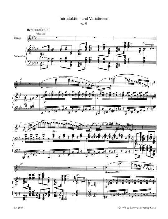 Kuhlau, F :: Introduktion und Variationen uber ein Webers 'Euryanthe' [Introduction and Variations on Weber's 'Euryanthe'] op. 63