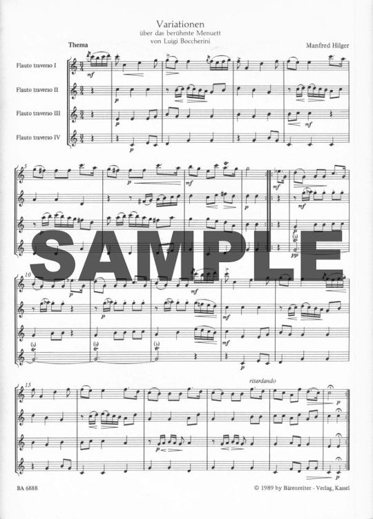 Hilger, M :: Variationen uber das beruhmte Menuett von Luigi Boccherini [Variations on the famous minuet by Luigi Boccherini]