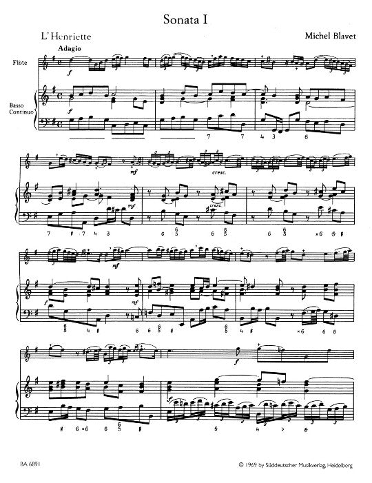 Blavet, M :: Sechs Sonaten [Six sonatas] op. 2 - Book 1