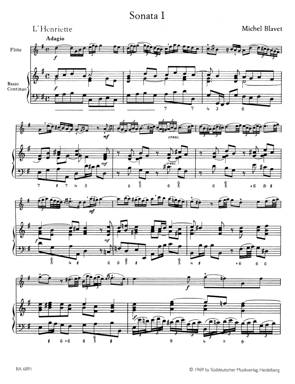 Blavet, M :: Sechs Sonaten [Six sonatas] op. 2 - Book 1