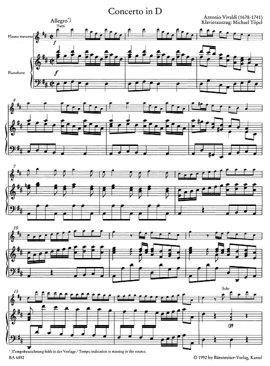Vivaldi, A :: Konzert D-dur [Concerto in D major] RV 783