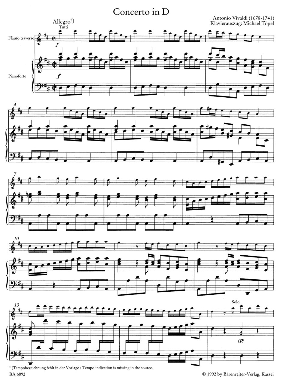 Vivaldi, A :: Konzert D-dur [Concerto in D major] RV 783