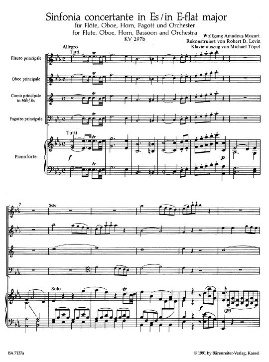 Mozart, WA :: Sinfonia concertante in Es [Sinfonia concertante in E-flat major]