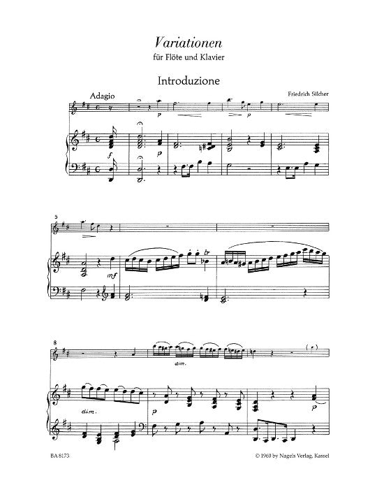 Silcher, F :: Variationen uber [Variations on] 'Nel cor piu non mi sento'