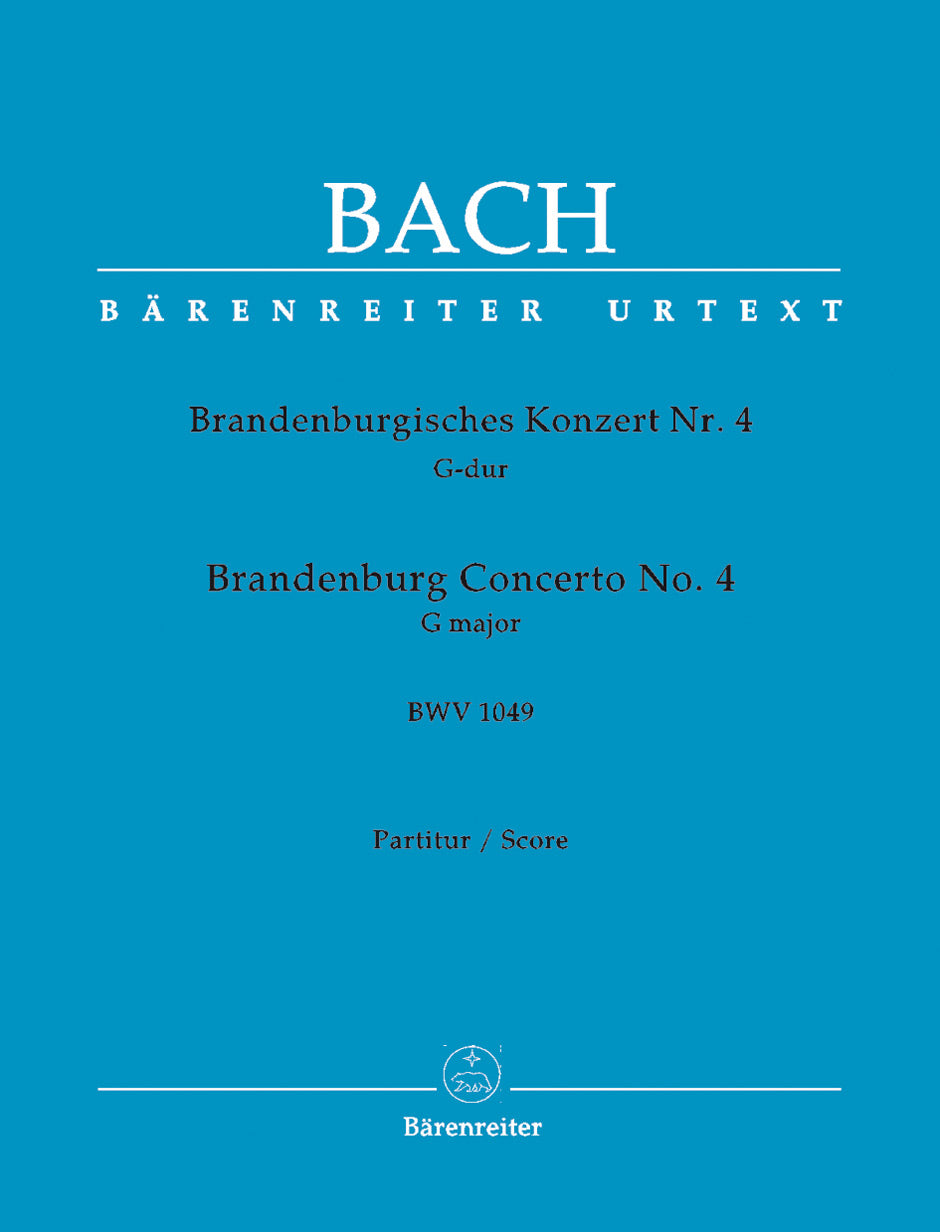 Bach, JS :: Brandenburgisches Konzert Nr. 4 G-Dur [Brandenburg Concerto No. 4 in G major] BWV 1049 - Study Score