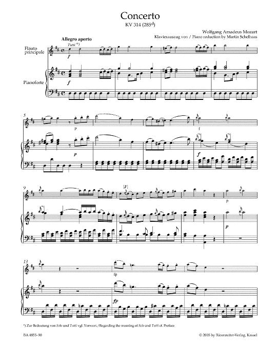 Mozart, WA :: Konzert in D [Concerto in D major] KV 314 (285d)