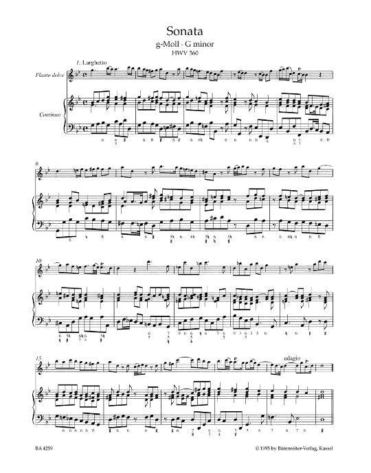 Handel, GF :: Samtliche Sonaten fur Blockflote [Complete Sonatas for Recorder]