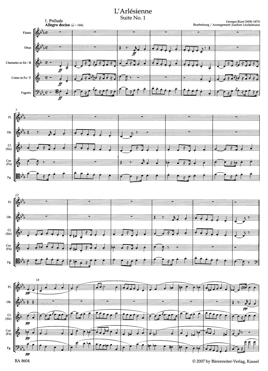 Bizet, G :: L'Arlesienne Suite No. 1