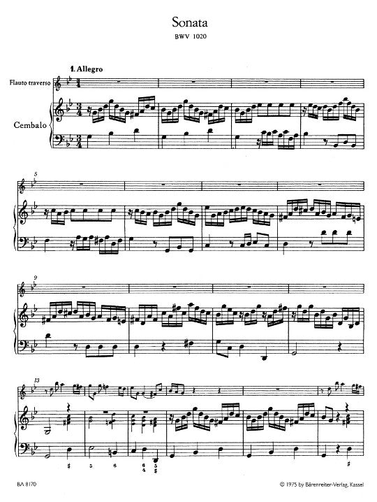 Bach, JS :: Sonate in g-Moll BWV 1020 [Sonata in G minor BWV 1020]