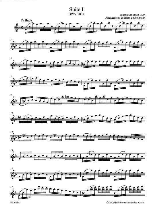 Bach, JS :: Zwei Suiten fur Flote nach den Suiten fur Violoncello solo [Two Suites for Flute after the Suites for Violoncello solo]