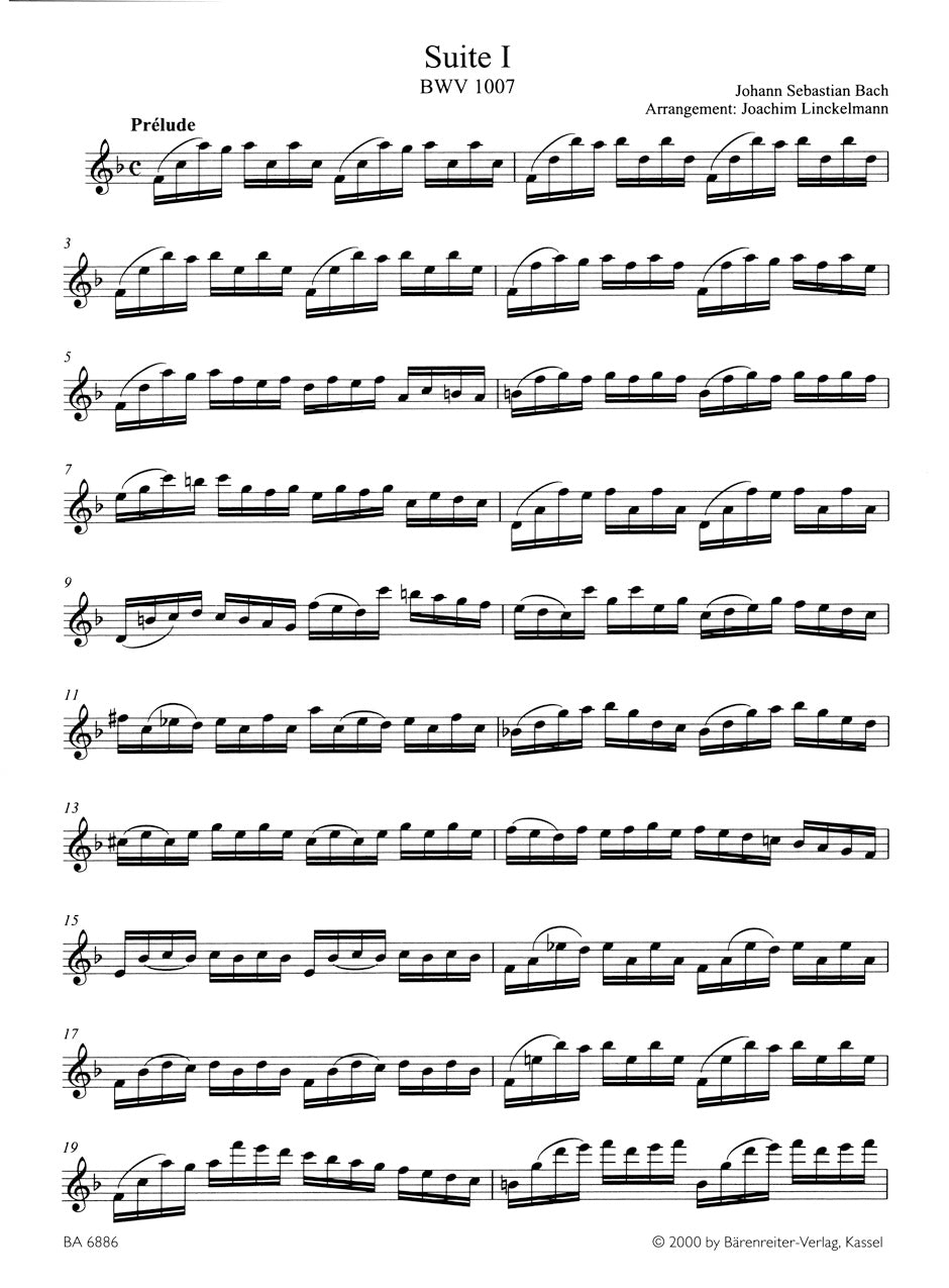 Bach, JS :: Zwei Suiten fur Flote nach den Suiten fur Violoncello solo [Two Suites for Flute after the Suites for Violoncello solo]