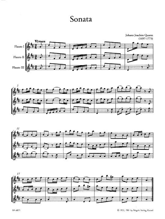 Quantz, JJ :: Sonate [Sonata]