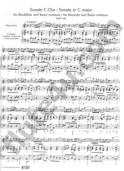 Handel, GF :: Sonate C-Dur [Sonata in C major], HWV 365