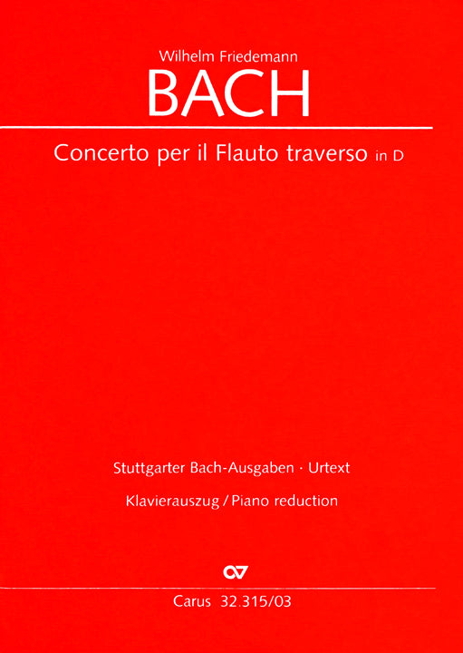 Bach, WF :: Concerto per il Flauto traverso in D [Flute Concerto in D]
