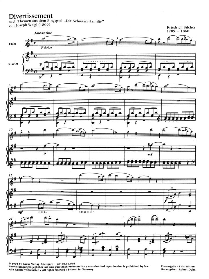 Silcher, F :: Zwei Divertissements [Two Divertissements]