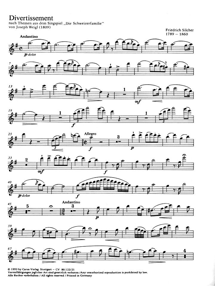 Silcher, F :: Zwei Divertissements [Two Divertissements]