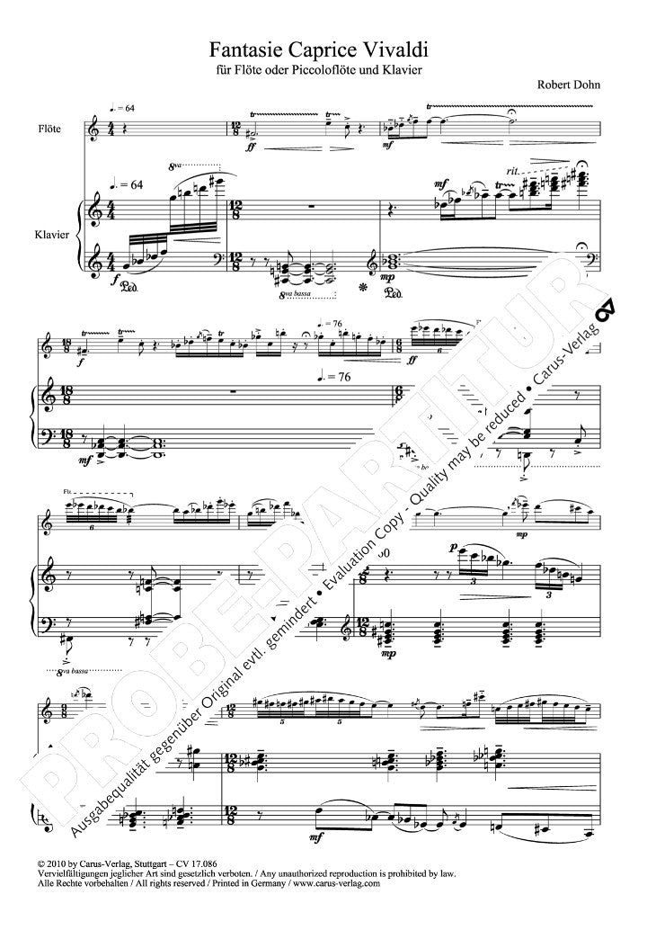 Dohn, R :: Fantasie Caprice Vivaldi