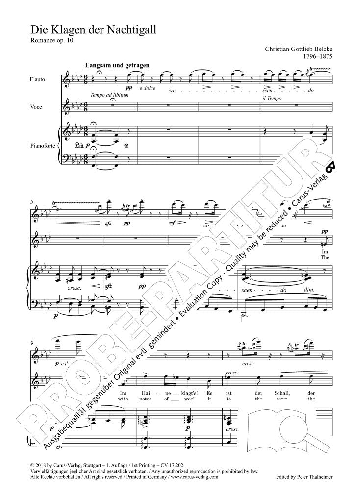 Various :: Canti con flauto II: Sechs Lieder des 19. Jahrhunderts [Songs with Flute II: Six Songs of the 19th Century]